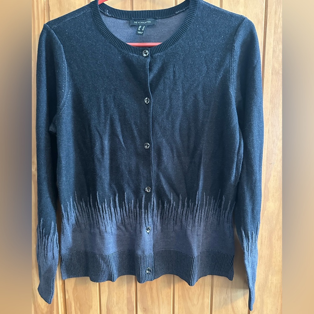 H by Halston Black with Gray Cardigan size small